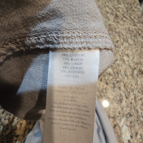 Faherty AIRLIE PANT in STONE Linen Blend Women's Size Medium - Picture 5 of 11